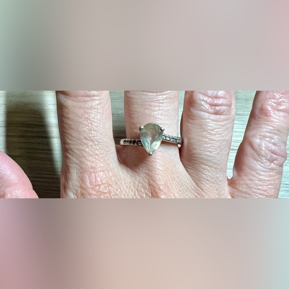 Designer TGGC Sterling Silver Prasiolite & White Topaz Ring, Size 8.75, 3.1g - Picture 9 of 11